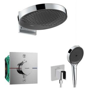 HANSGROHE Sprchový set s termostatem pod omítku, s tělesem, průměr 36 cm, 3 proudy, chrom SANI21HHH011 obraz