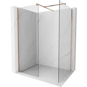 MEXEN/S Kioto Sprchová zástěna WALK-IN 90 x 70 cm, transparent, měď kartáčovaná 800-090-202-65-00-070 obraz