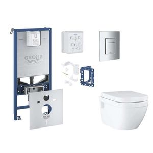 GROHE Rapid SLX Set předstěnové instalace, klozetu, sedátka SoftClose, tlačítka Skate Cosmopolitan a sady pro vhazování tablet, chrom SANI11BB2129 obraz