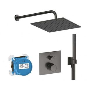 IDEAL STANDARD CeraTherm Sprchový set s termostatem pod omítku, s tělesem, 30x30 cm, Magnetic Grey A7572A5 obraz