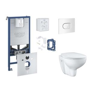 GROHE Rapid SLX Set předstěnové instalace, klozetu, sedátka SoftClose a tlačítka Arena Cosmopolitan, alpská bílá SANI11BB3135 obraz