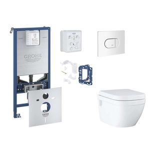 GROHE Rapid SLX Set předstěnové instalace, klozetu, sedátka SoftClose, tlačítka Arena Cosmopolitan a sady pro vhazování tablet, alpská bílá SANI11BB3141 obraz