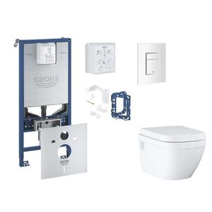 GROHE Rapid SLX Set předstěnové instalace, klozetu, sedátka SoftClose, tlačítka Skate Cosmopolitan a sady pro vhazování tablet, alpská bílá SANI11BB3139 obraz