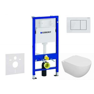 GEBERIT Duofix Set předstěnové instalace, klozetu Oudee a sedátka softclose, tlačítko Delta30, alpská bílá SANI11CA3132 obraz