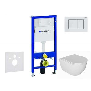 GEBERIT Duofix Set předstěnové instalace, klozetu Oudee a sedátka softclose, tlačítko Delta30, alpská bílá SANI11CA3139 obraz