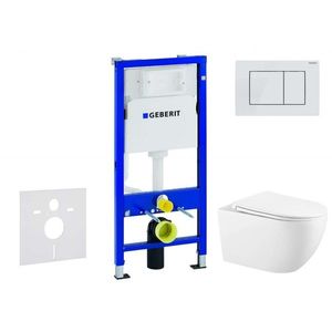 GEBERIT Duofix Set předstěnové instalace, klozetu Gaia a sedátka softclose, tlačítko Delta30, alpská bílá SANI11CA3146 obraz