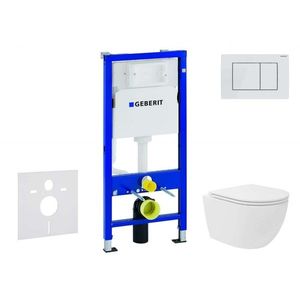GEBERIT Duofix Set předstěnové instalace, kompaktního klozetu Oudee Vortex a sedátka softclose, tlačítko Delta30, alpská bílá SANI11CA3172 obraz