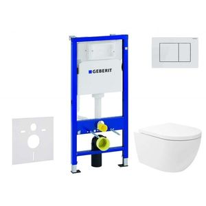 GEBERIT Duofix Set předstěnové instalace, klozetu Oudee Vortex a sedátka softclose, tlačítko Delta30, alpská bílá SANI11CA3183 obraz
