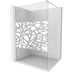 MEXEN/S Kioto Sprchová zástěna Walk-in 70 x 200, bílý vzor 8 mm, nikl kartáčovaná 800-070-101-97-85 obraz