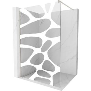 MEXEN/S Kioto Sprchová zástěna Walk-in 80 x 200, bílý vzor 8 mm, nikl kartáčovaná 800-080-101-97-97 obraz