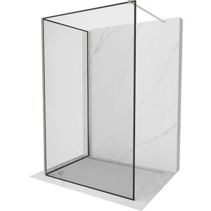 MEXEN/S Kioto Sprchová zástěna WALK-IN 90 x 70 cm, černý vzor, nikl kartáčovaná 800-090-212-97-70-070 obraz
