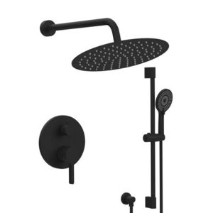 SAPHO ICONIC podomítkový sprchový set s pákovou baterií, 2 výstupy, posuvný držák sprchy, černá mat AF042B-02 obraz