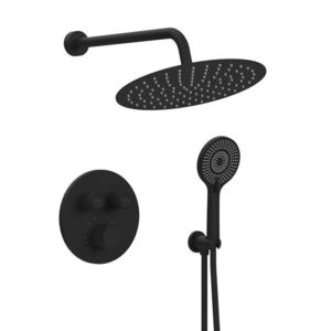 SAPHO SMART SELECT podomítkový sprchový set s termostatickou baterií, 2 výstupy, vyústění, černá mat RP032B-01 obraz