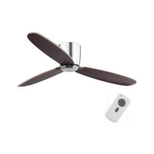 FARO Barcelona FARO 33472N - Stropní látor NIAS chrom/hnědá pr. 132 cm + dálkové ovládání obraz