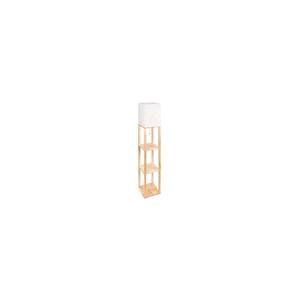 Stojací lampa s poličkami 1xE27/60W/230V bílá/hnědá obraz