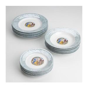 Sada 18x porcelánový talíř mramor modrá obraz