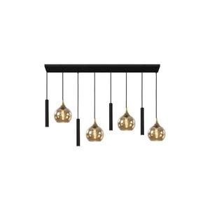 Keter Lighting Lustr na lanku CALYPSO 4xGU10/60W/230V + 4xE27/60W černá/zlatá obraz