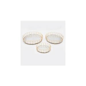 Eurolamp SADA 3x Dekorační podnos pr. 27/33/37 cm zlatá obraz