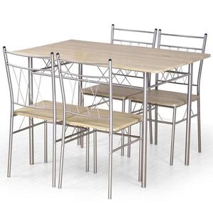 Stolní souprava Faust + 4 židle mdf/ocel – sonoma obraz