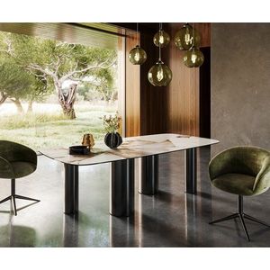Jídelní stůl Edge oválný 240x120 keramika Iris FmG Patagonia obraz