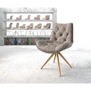 Otočná židle Taimi-Flex taupe vintage mikrovlákno dřevěná obraz