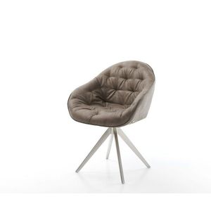 Otočná židle Gaio-Flex taupe vintage křížová podnož hranatá obraz