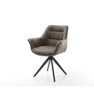 Otočná židle Kaira-Flex taupe vintage křížová podnož hranatá obraz