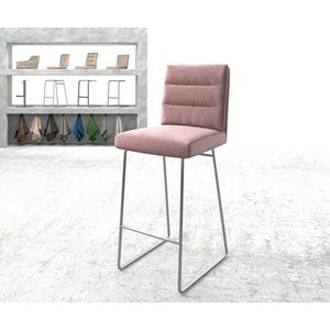 Barová židle Pela-Flex Velvet Rosé Skid Frame Stainless Steel obraz