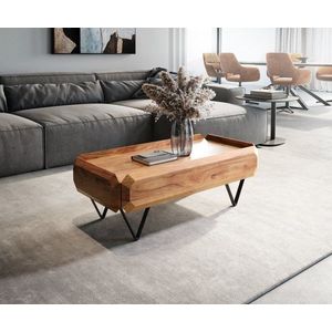 Konferenční stolek Kiano 100x50 cm přírodní akácie 2 zásuvky obraz