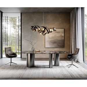 Jídelní stůl Edge Oval 280x130 keramika Iris FMG Agatablack obraz