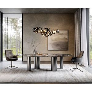 Jídelní stůl Edge Oval 280x130 keramika Iris FMG Agatablack obraz
