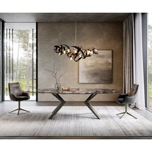 Jídelní stůl Edge Oval 280x130 keramika Iris FMG Agatablack obraz