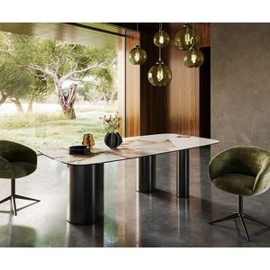 Jídelní stůl Edge oválný 240x120 keramika Iris FmG Patagonia obraz