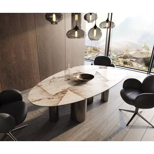 Jídelní stůl Edge oválný 220x120 keramika Patagonia Lappato obraz