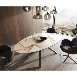 Jídelní stůl Edge oválný 220x120 keramika Iris FmG Patagonia obraz