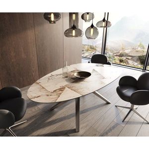 Jídelní stůl Edge oválný 220x120 keramika Iris FmG Patagonia obraz