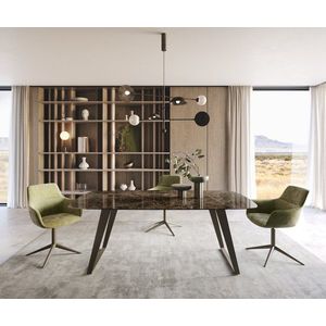 Jídelní stůl Edge oválný 200x100 keramika Laminam® Emperador obraz