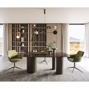 Jídelní stůl Edge oválný 200x100 keramika Laminam® Emperador obraz