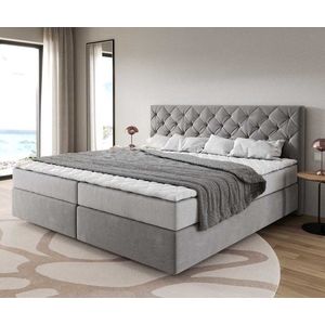 Boxspring postel Dream-Great mikrovlákno šedá 200x200 cm obraz