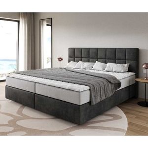 Boxspring postel Dream-Fine mikrovlákno antracitová vintage obraz