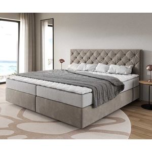 Boxspring postel Dream-Great mikrovlákno béžová 200x200 cm obraz