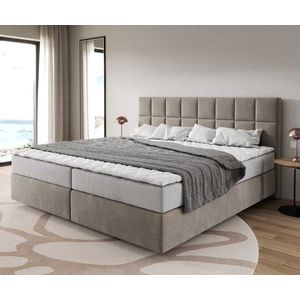 Boxspring postel Dream-Fine mikrovlákno béžová 200x200 cm obraz