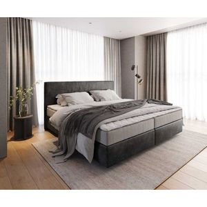 Boxspring postel Dream-Well mikrovlákno antracitová vintage obraz