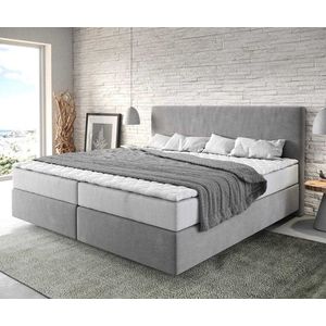 Boxspring postel Dream-Well mikrovlákno šedá 200x200 cm obraz