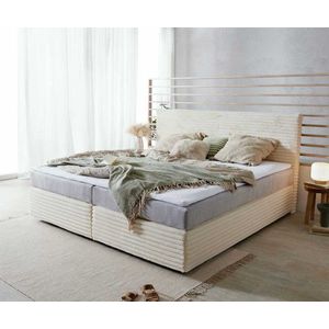 Boxspring postel Dream-Well plyšový manšestr beige 200x200 cm obraz