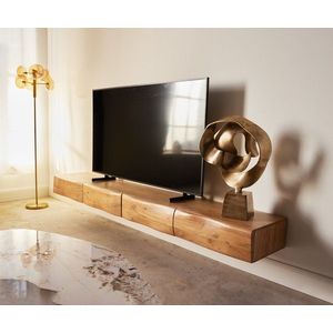 TV stolek Nová 240 cm přírodní akácie 4 dvířka závěsné obraz