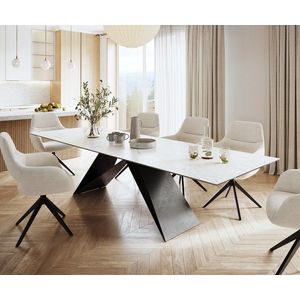 Jídelní stůl Edge 300x100cm Laminam® keramika bílá podnož ve obraz