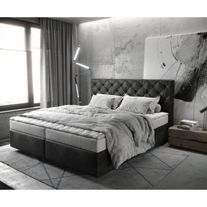 Boxspring postel Dream-Great 180x200 cm mikrovlákno antracitová obraz