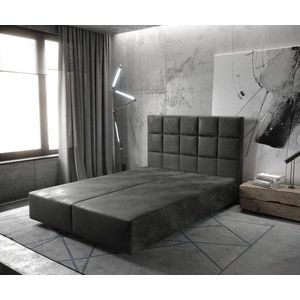 Boxspring postel Dream-Fine 160x200 cm mikrovlákno antracitová obraz