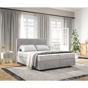 Boxspring postel Dream-Well 160x200 cm manšestr stříbrošedá obraz